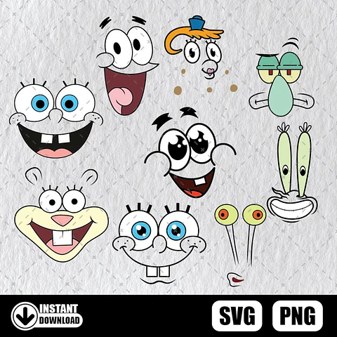 Arquivo Topo de Bolo Rosto Bob Esponja