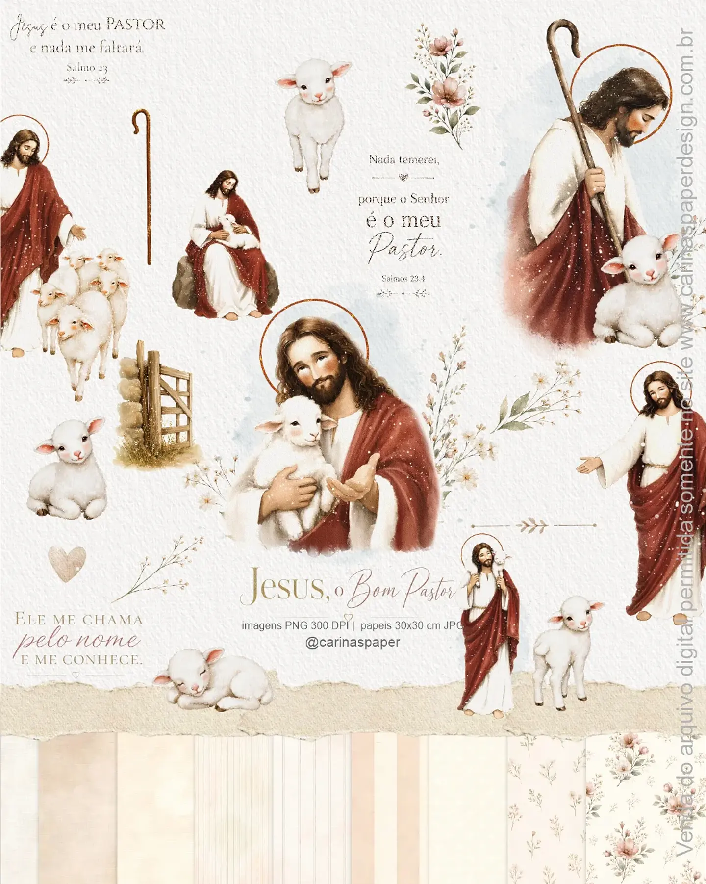 Arquivo Kit Digital lustrações Jesus o Bom Pastor 1