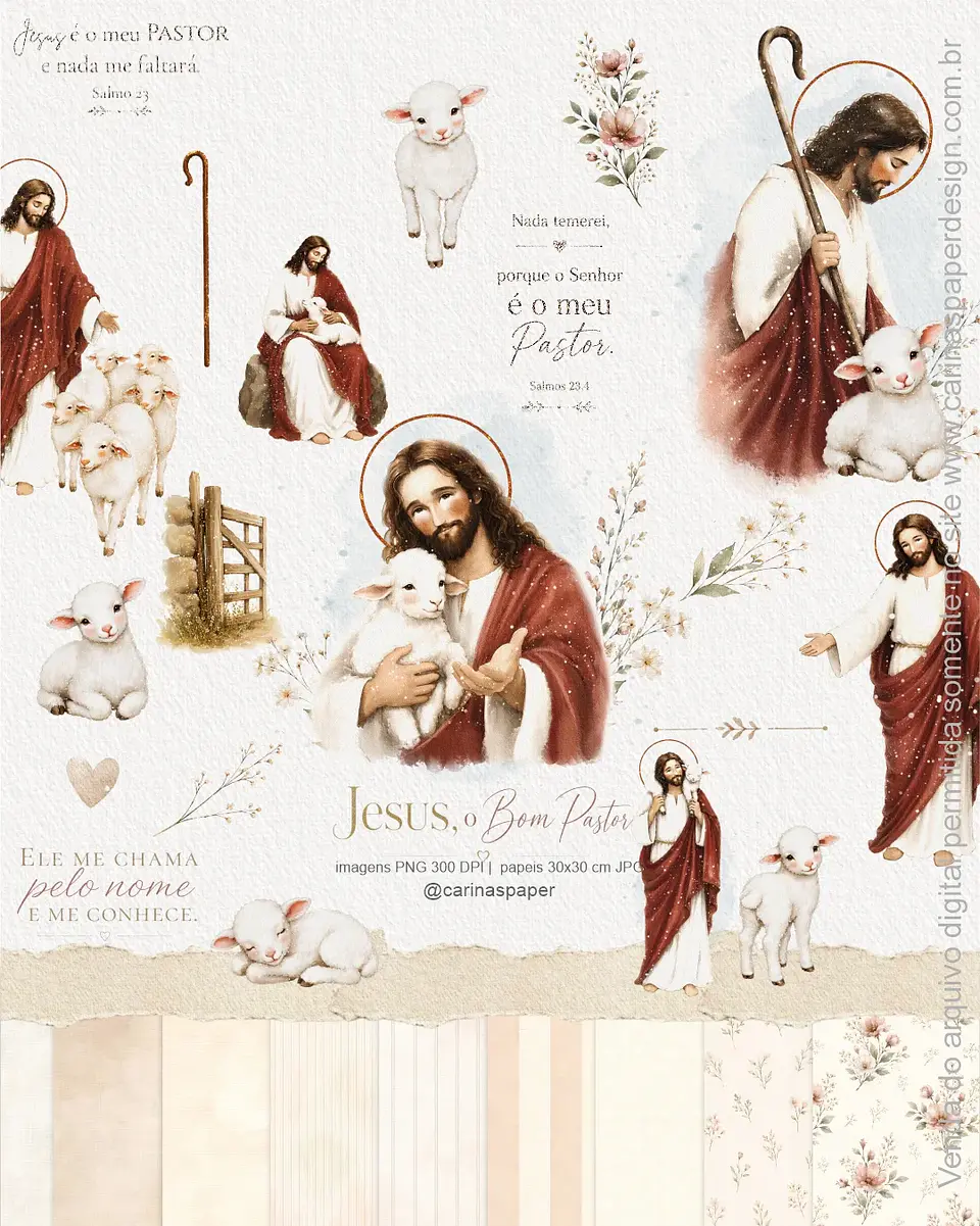 Arquivo Kit Digital lustrações Jesus o Bom Pastor 1
