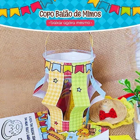 Arquivo Festa Junina Copo Balão de Mimos
