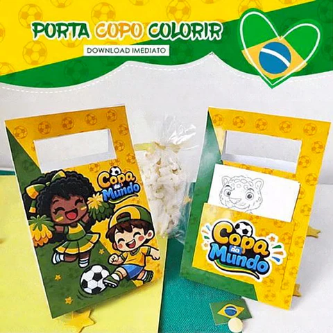Arquivo Copa do Mundo Porta Copo Colorir