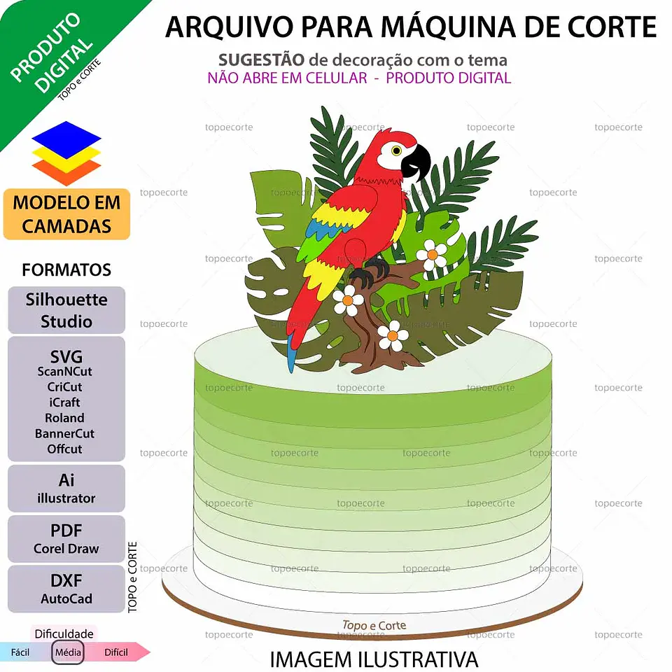 Arquivo Topo de bolo Arara Na Selva 1
