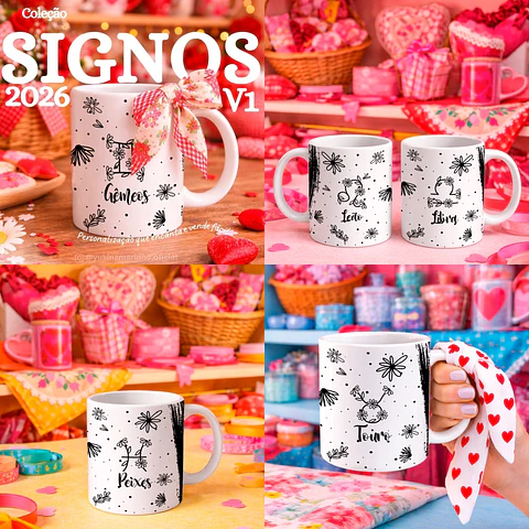 Arquivo Sublimaçao Caneca Signos