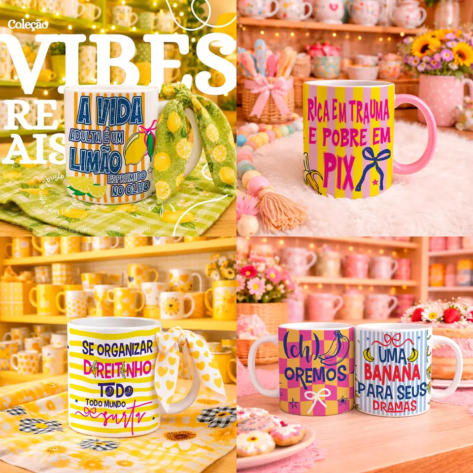 Arquivo Sublimaçao Caneca Pack Vibes Reais 1