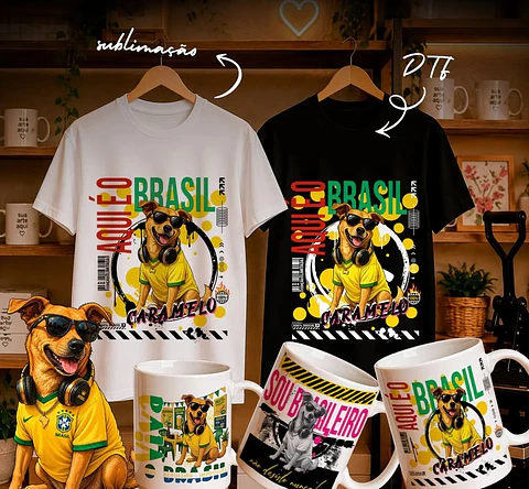 Arquivo Sublimação Brasil Cachorro Caramelo