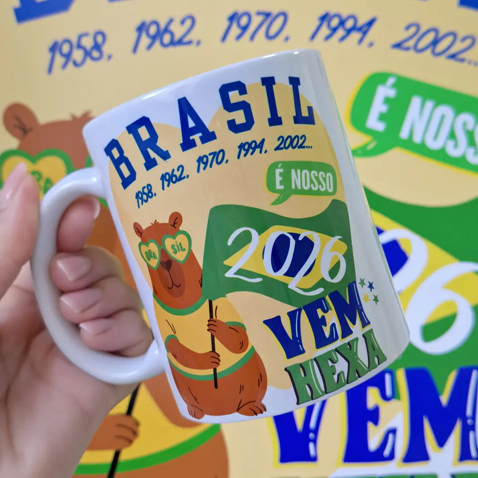 Arquivo Sublimação Caneca Copa do Mundo Brasil Capivibes 1