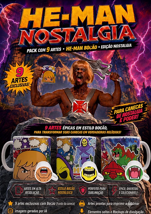 Arquivo Sublimação He-man Bocao  Nostalgia