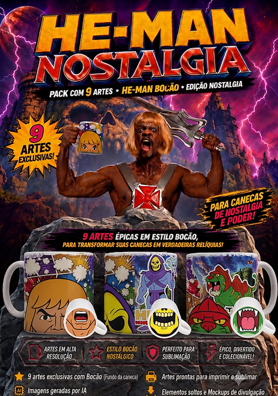 Arquivo Sublimação He-man Bocao  Nostalgia 1