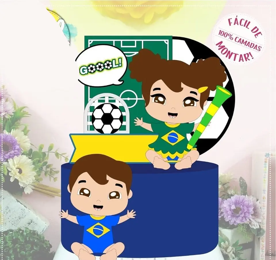 Arquivo Topo de Bolo Copa do Mundo Bebê Col - Copa Mod 1
