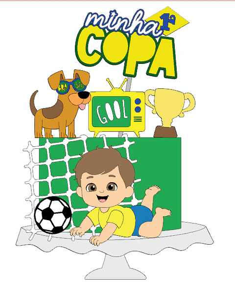 Arquivo Topo de Bolo Primeira Copa Baby Caramelo