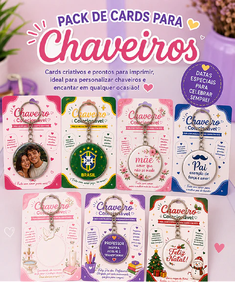 Arquivo de Corte Pack Cards Chaveiro