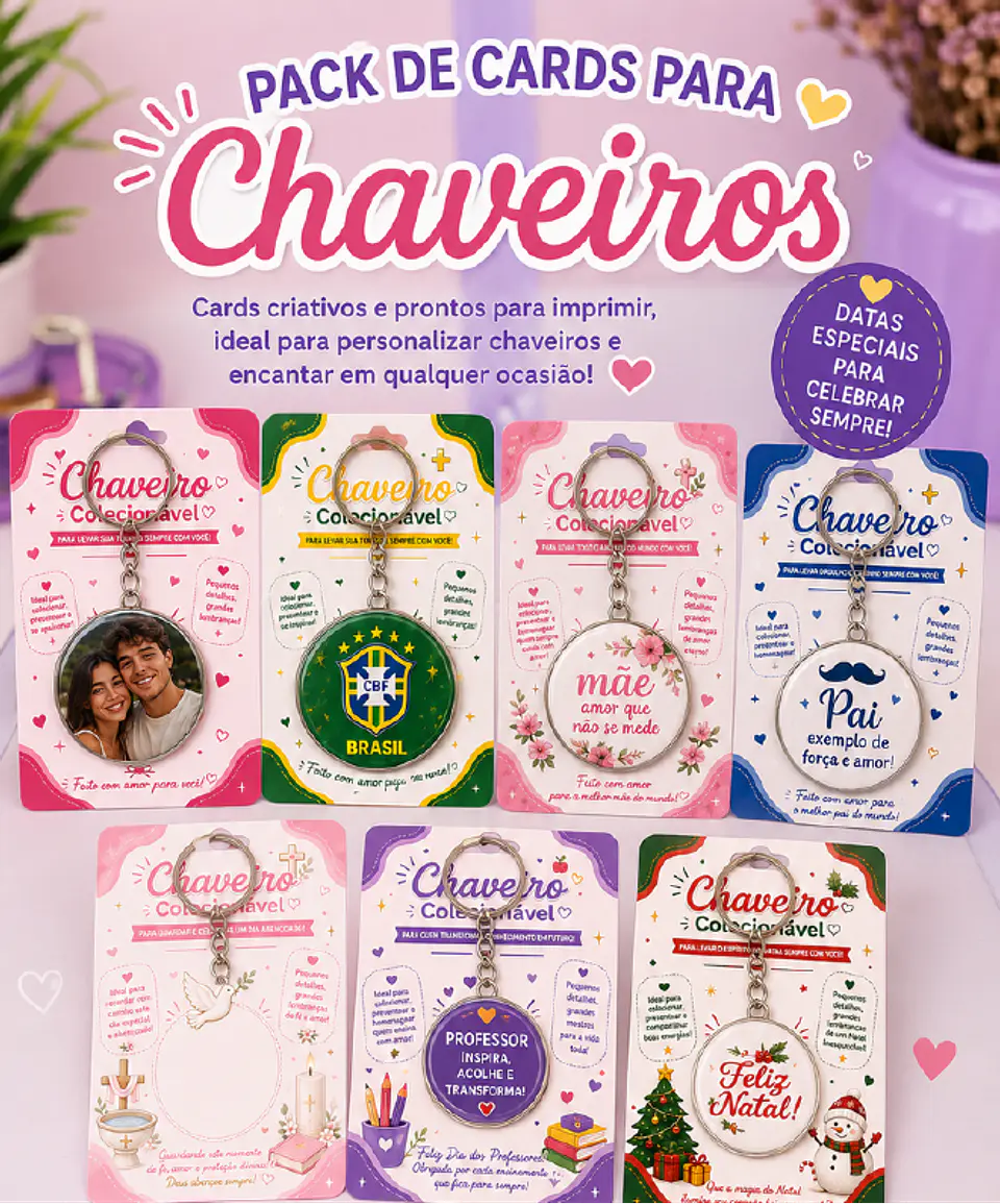 Arquivo de Corte Pack Cards Chaveiro 1