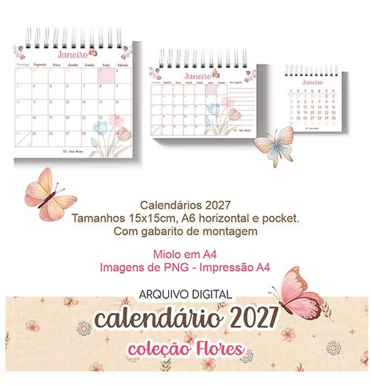Arquivo Encadernação Calendário 2027 Coleção Flores 1