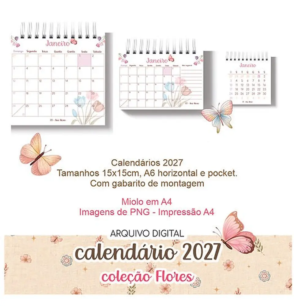 Arquivo Encadernação Calendário 2027 Coleção Flores 1