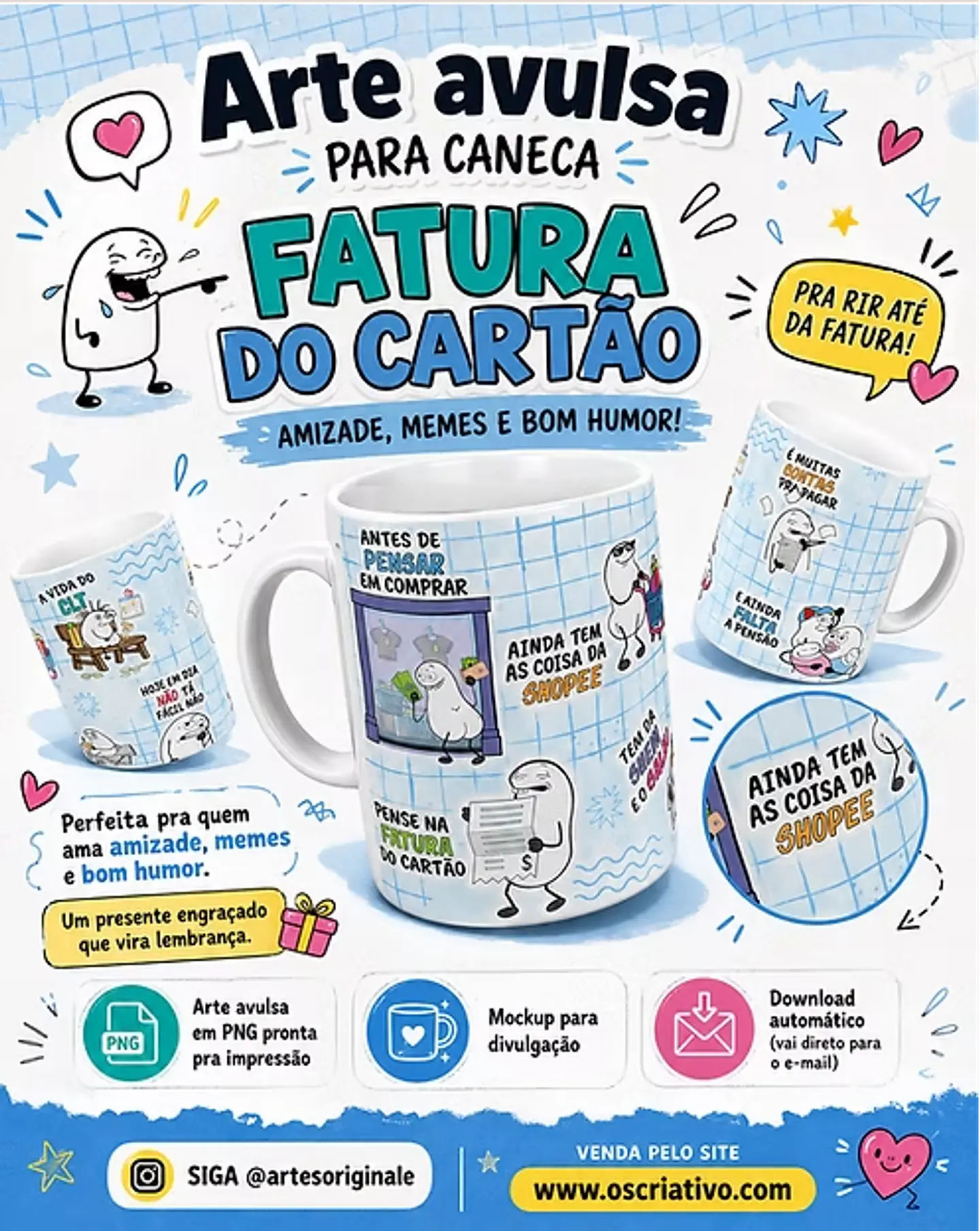 Arquivo Sublimação Caneca Flork Fatura do Cartão 1