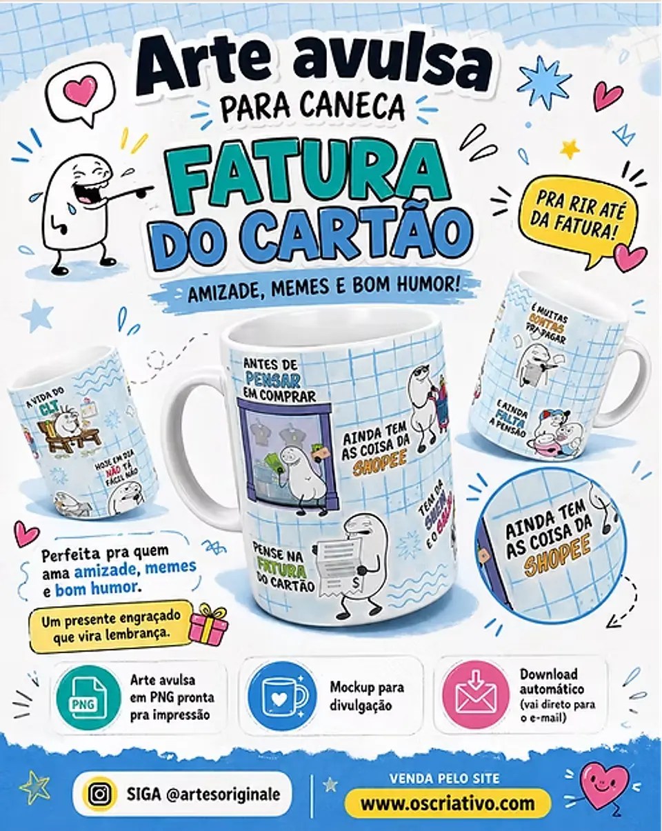 Arquivo Sublimação Caneca Flork Fatura do Cartão 1