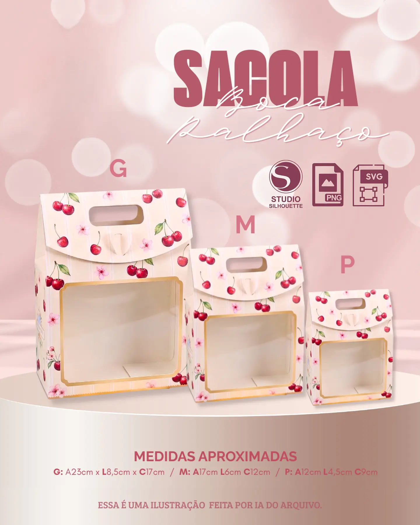Arquivo de Corte Sacola Boca de Palhaço 1