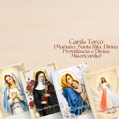 Arquivo de Corte Cards Terços Mariano, Santa Rita, Divina Providência e Divina Misericórdia