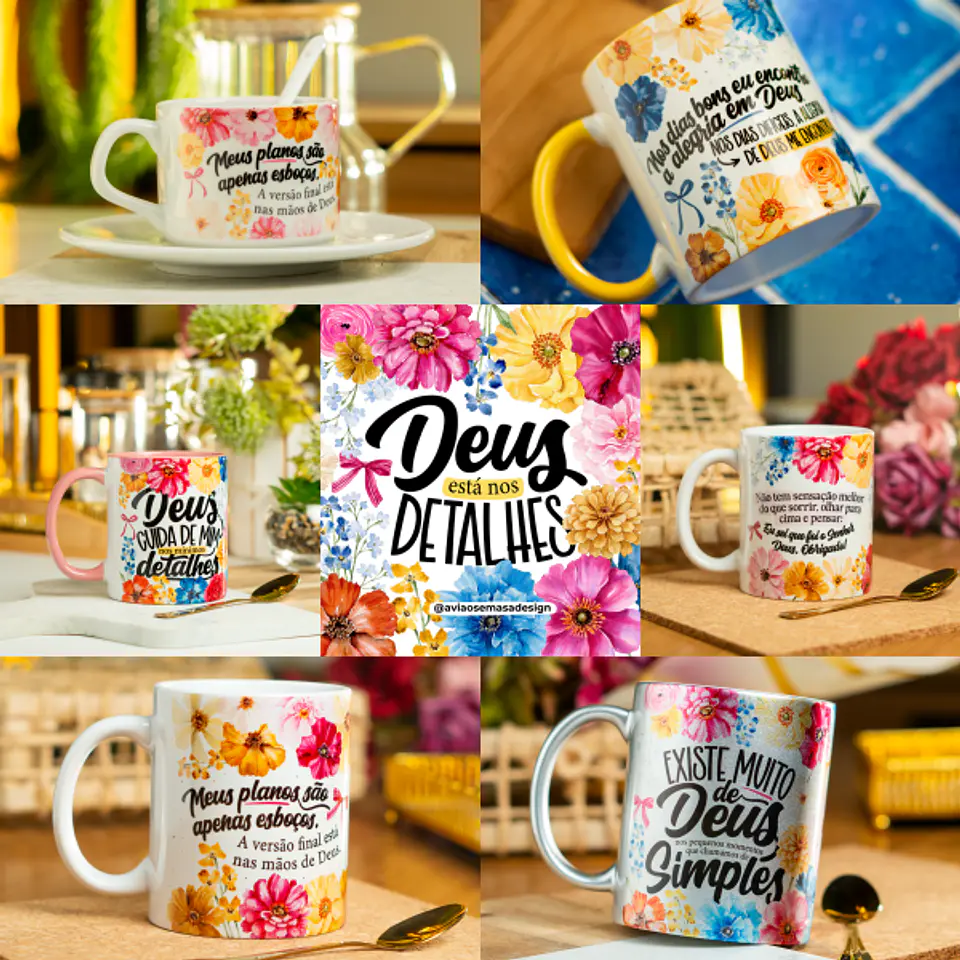 Arquivo Sublimação Caneca Coleção - Deus Está Nos Detalhes 1