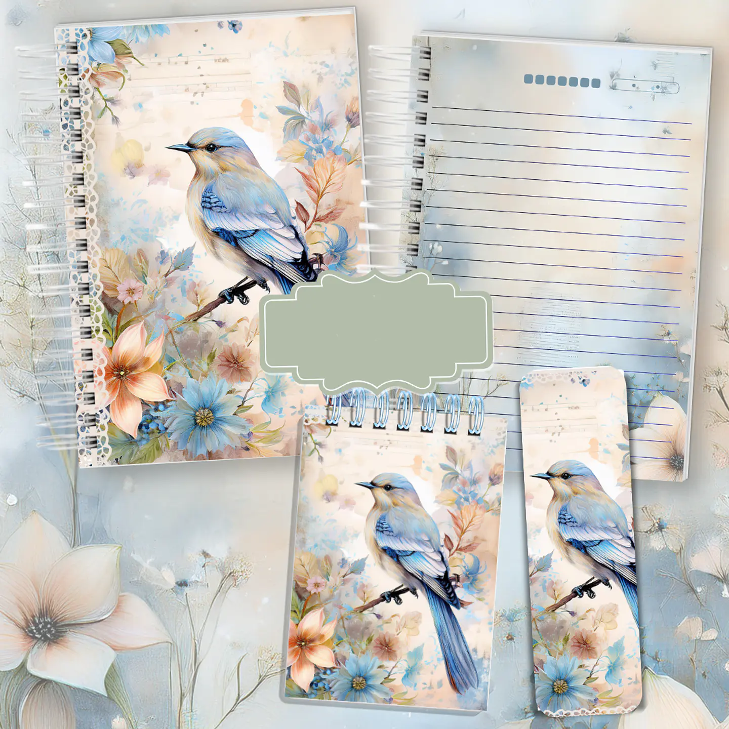 Arquivo Encadernação Coleção Bird - Passarinho Azul 3
