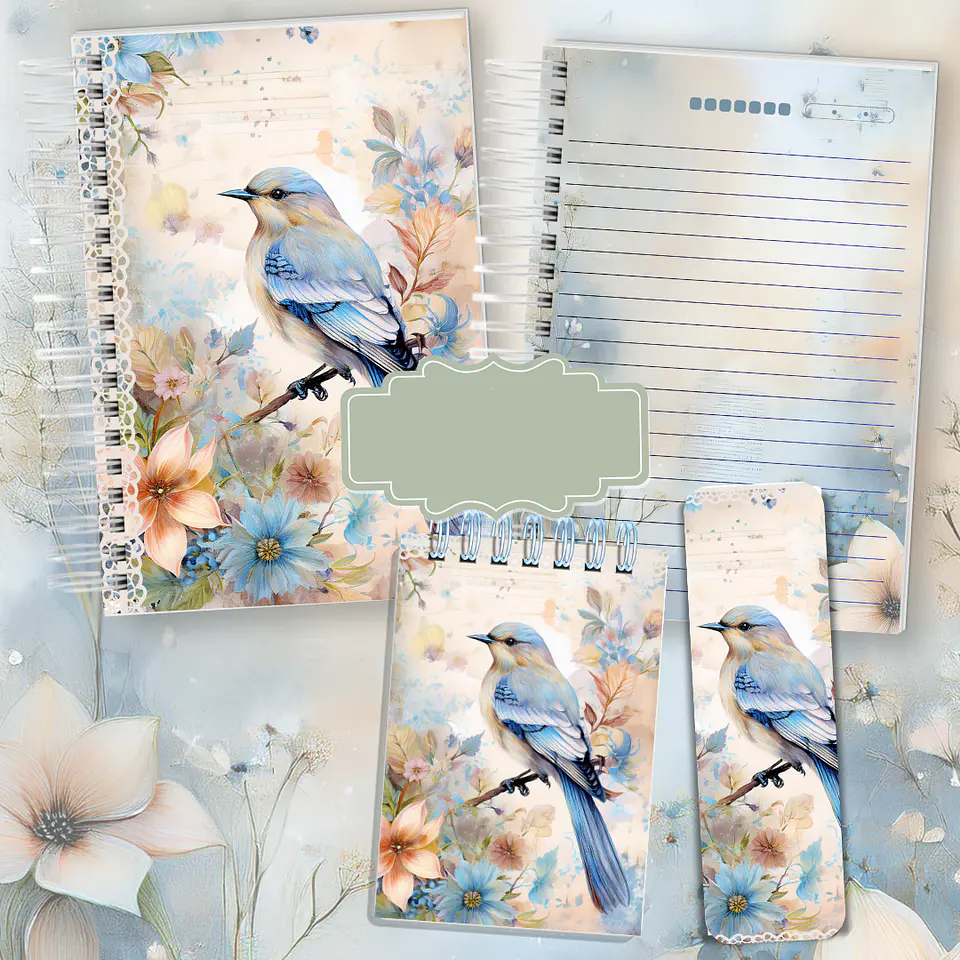 Arquivo Encadernação Coleção Bird - Passarinho Azul 3