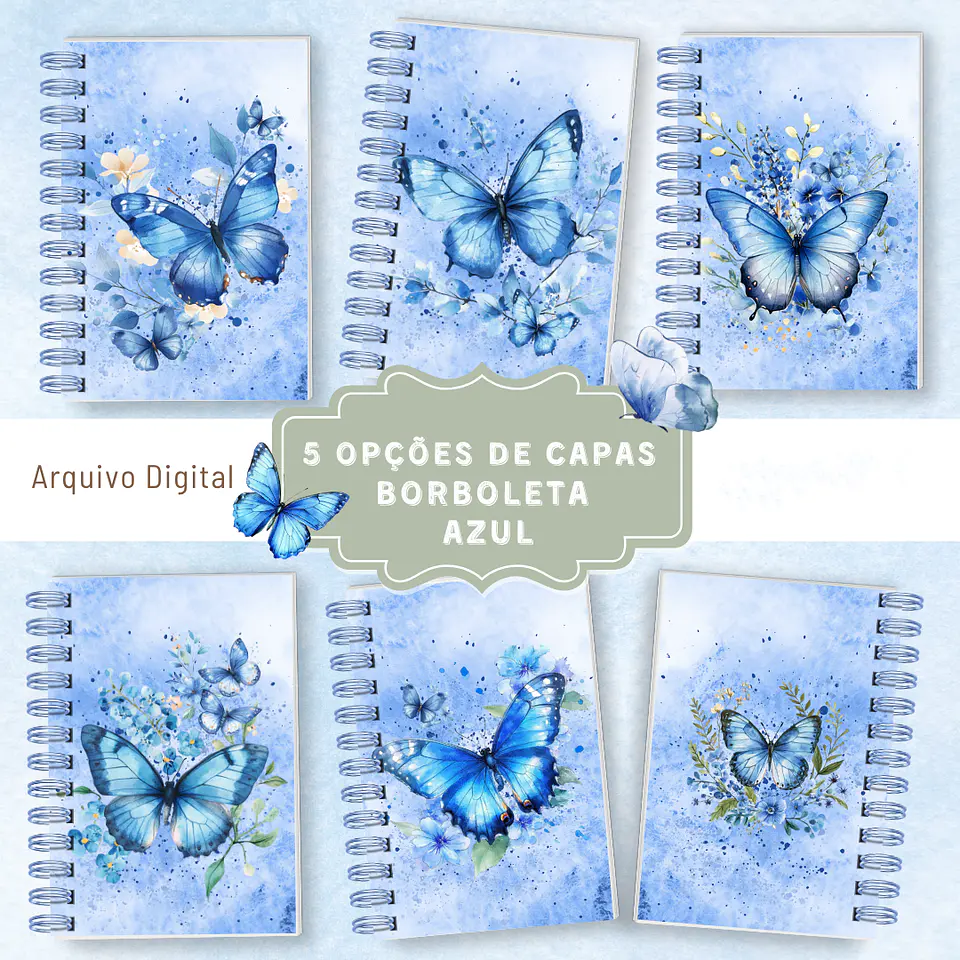 Arquivo Encadernação Coleção Borboleta Azul 3