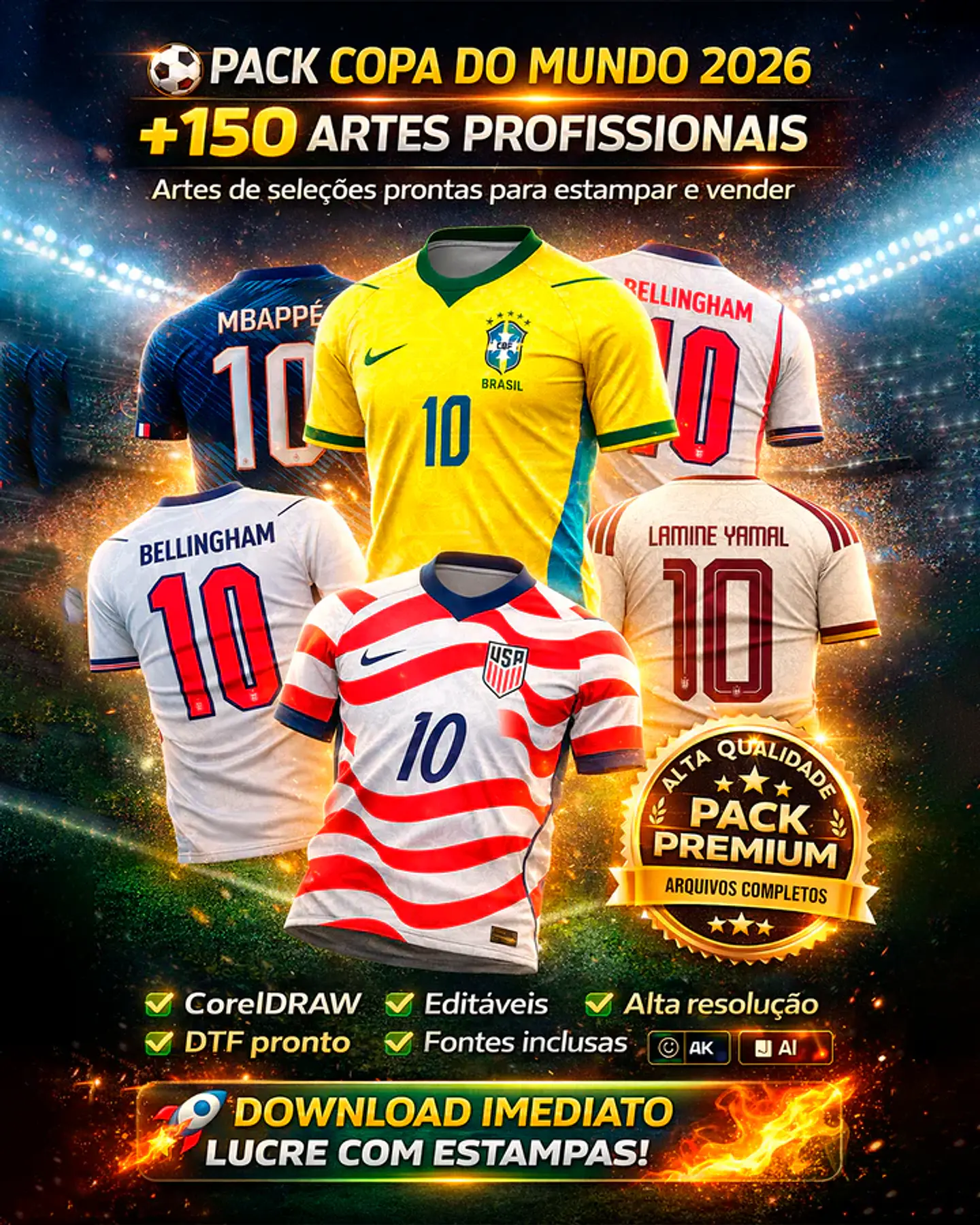 Arquivo Sublimação Pack Copa do Mundo 2026 1