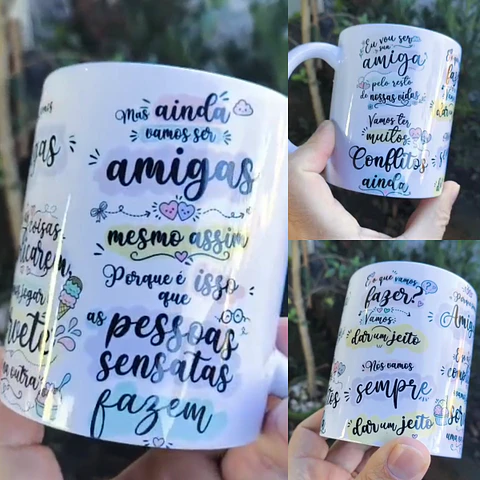 Arquivo Sublimação Caneca Amigas Mesmo Assim
