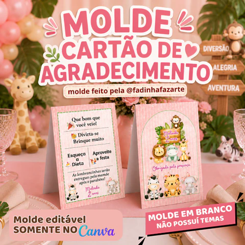 Arquivo de corte Molde Cartão de Agradecimento