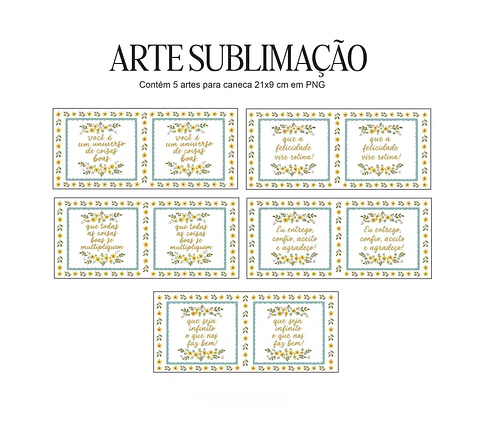 Arquivo Sublimação Frases e Flores Amarelas