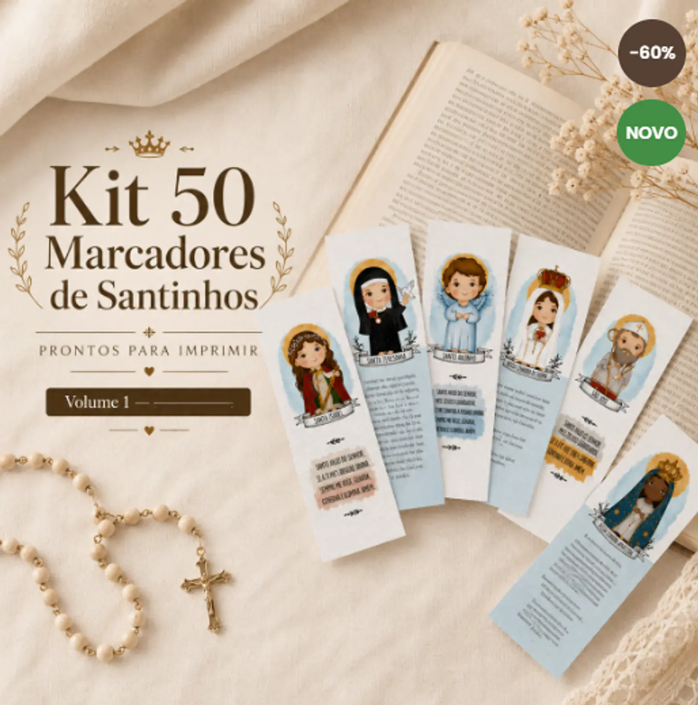 Arquivo Encadernação Kit 50 Marcadores Santinhos Vol 1 1