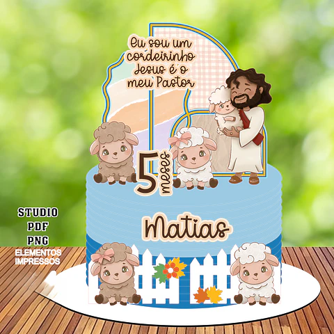 Arquivo Topo de Bolo Cristão - Cordeirinho 