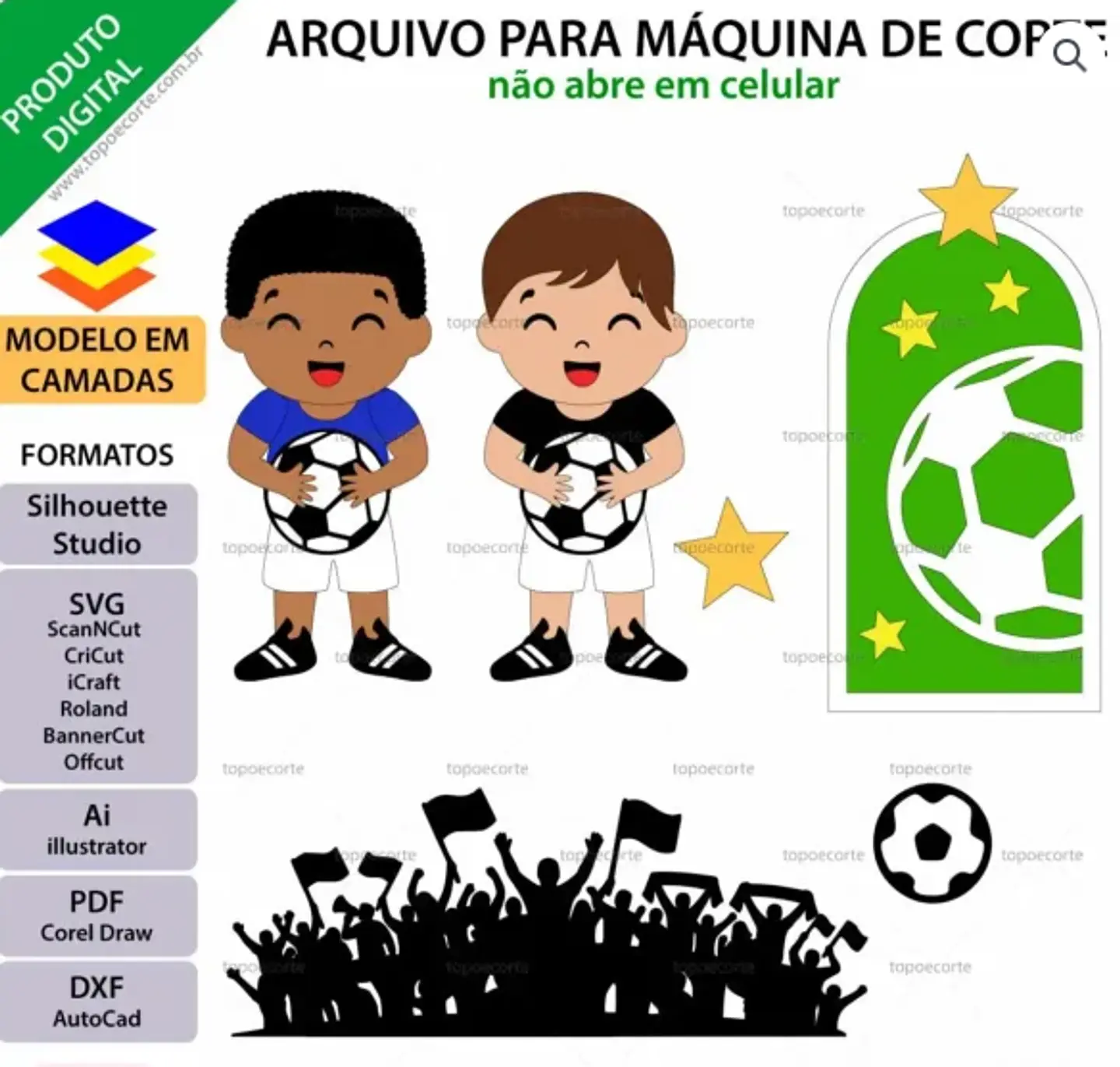 Arquivo Topo de Bolo Futebol Menino com Bola 2 1