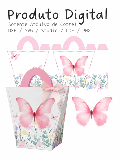 Arquivo de corte Caixa Bolsinha Jardim Clean