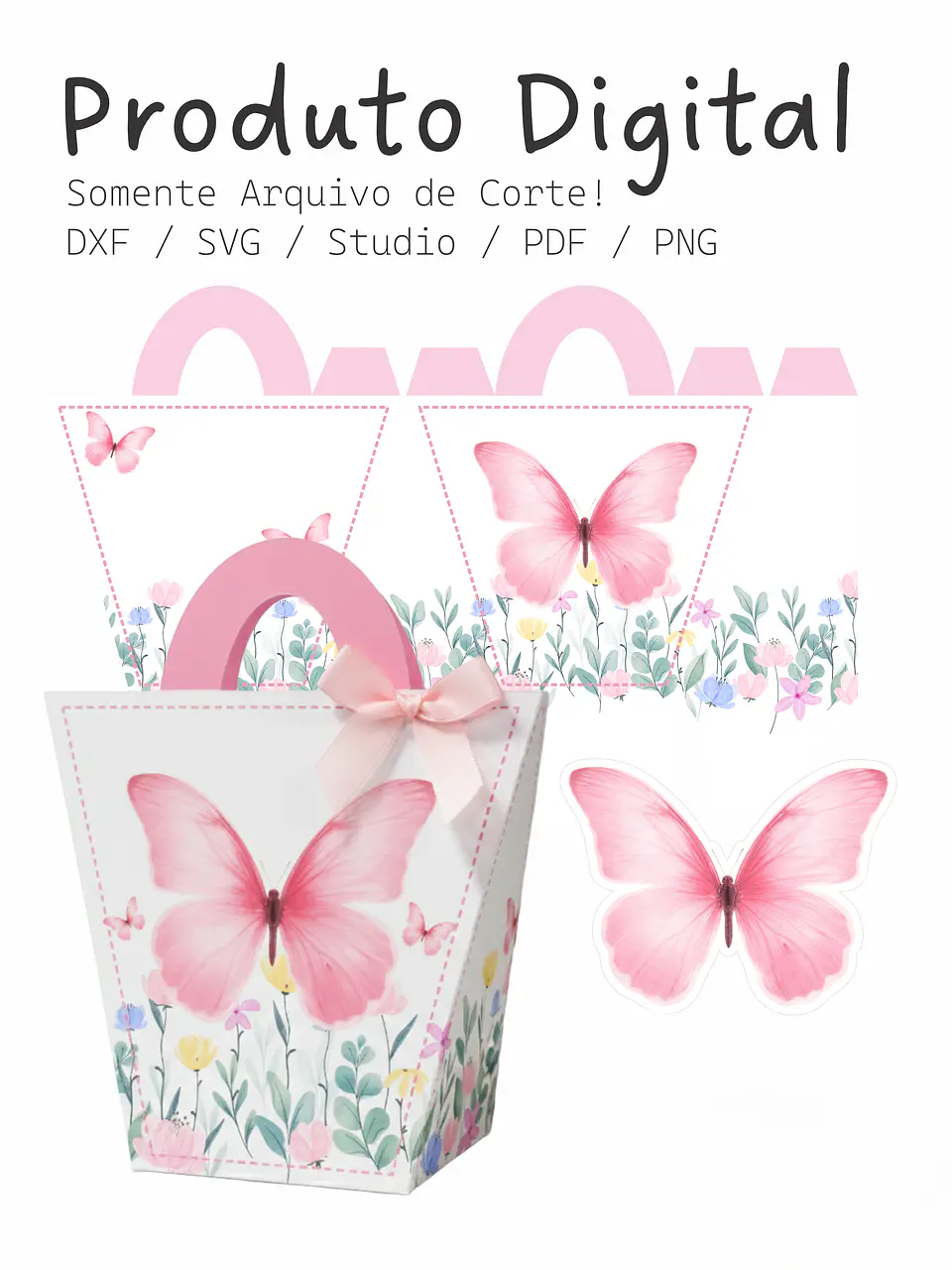 Arquivo de corte Caixa Bolsinha Jardim Clean 1