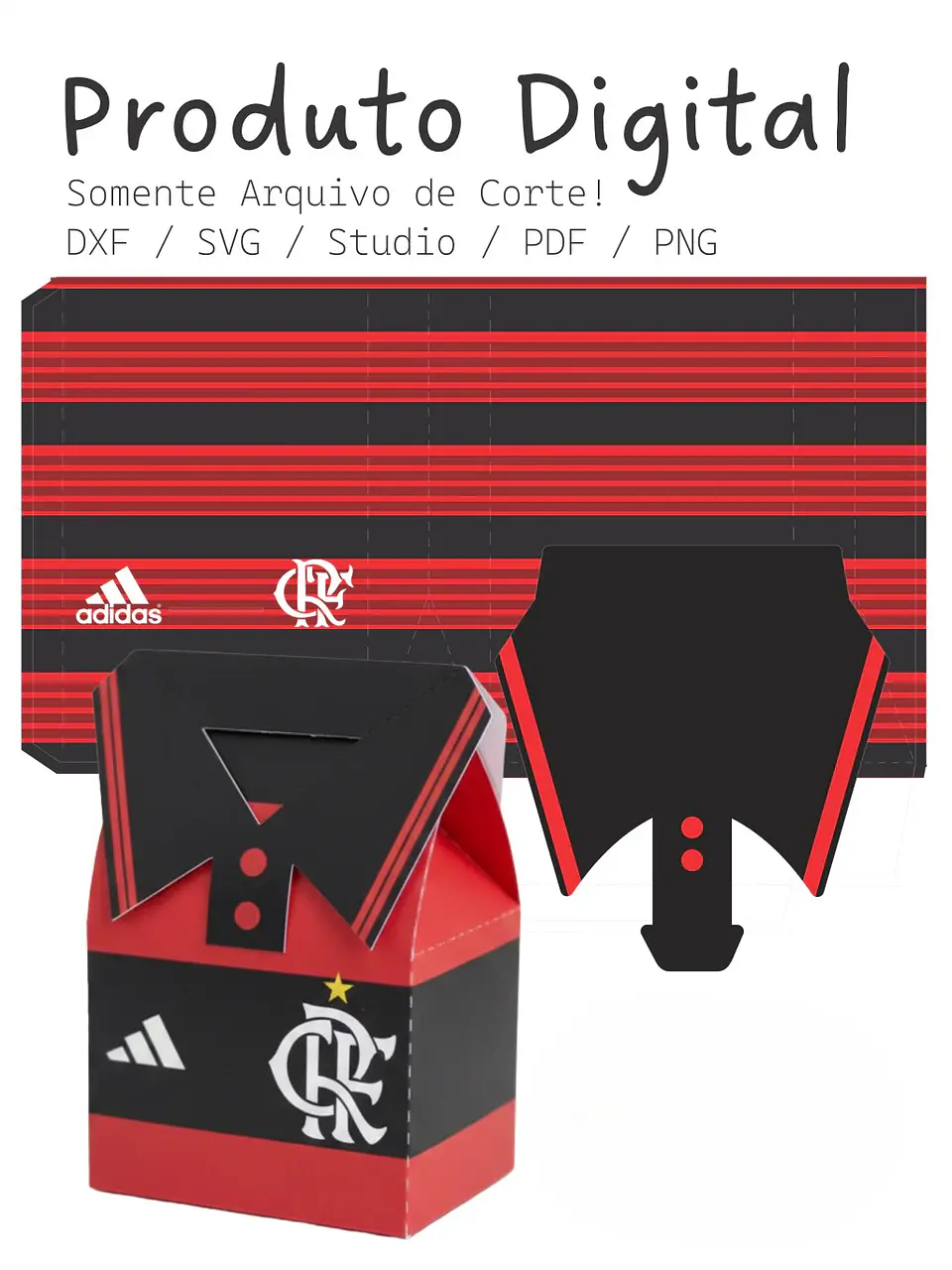 Arquivo de corte Caixa Camisa Flamengo 1