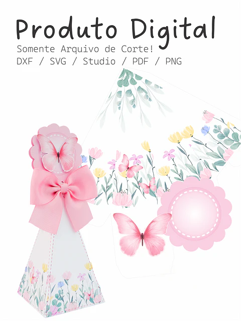 Arquivo de corte Caixa Cone Clean Jardim