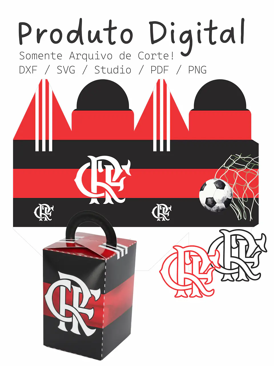 Arquivo de Corte Caixa Cubo Alça Flamengo 1