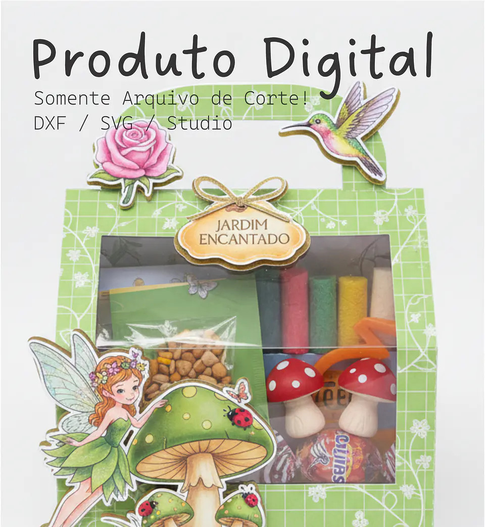 Arquivo de Corte Caixa Maleta Colorir Simples 1