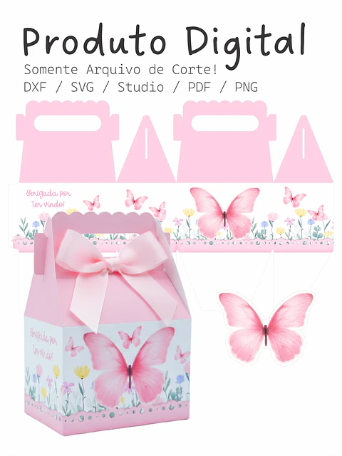 Arquivo de corte Caixa Maletinha Alça Jardim Clean