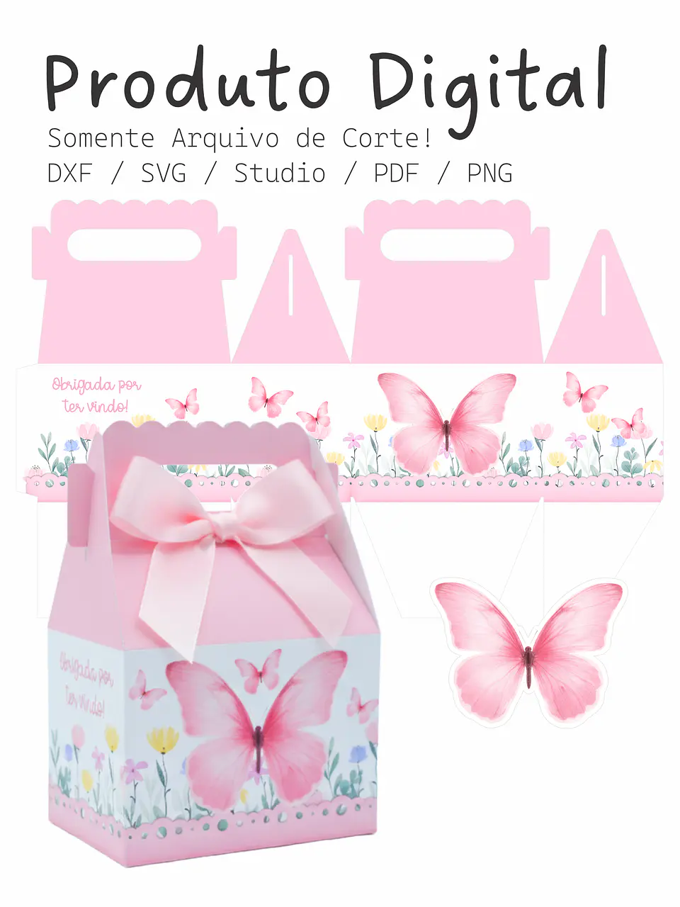 Arquivo de corte Caixa Maletinha Alça Jardim Clean 1