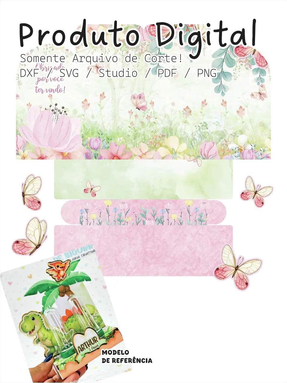Arquivo de corte Caixa Tubete Duplo Jardim 1