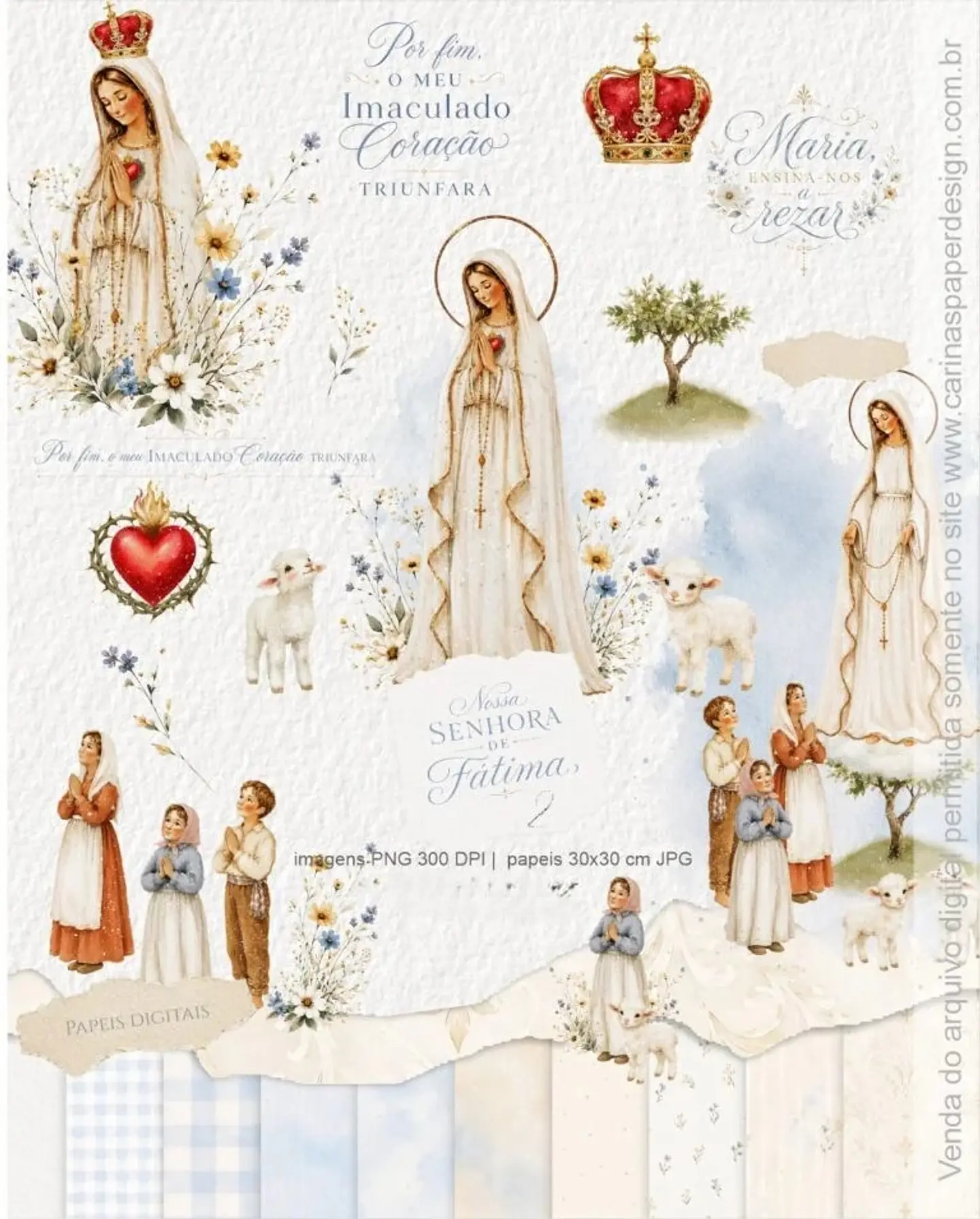 Arquivo Kit Digital  Ilustrações Nossa Senhora de Fátima 2 1
