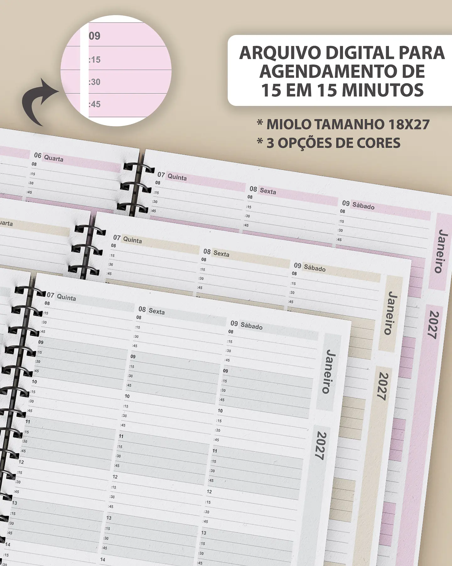 Arquivo Encadernação Kit Agendamento 15min 18x27 2027 1