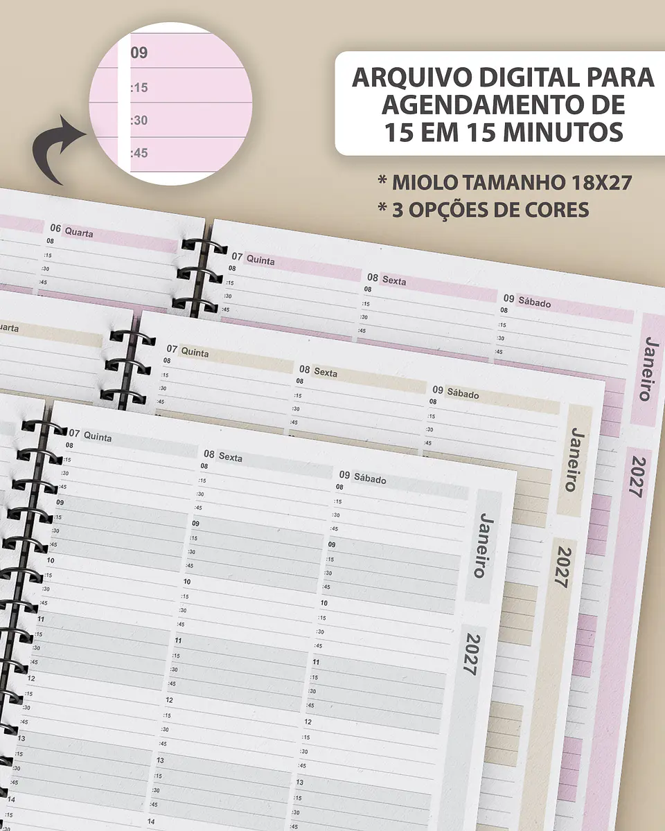 Arquivo Encadernação Kit Agendamento 15min 18x27 2027 1