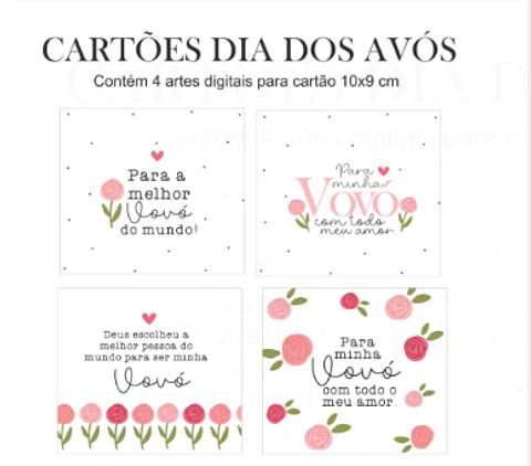 Arquivo Sublimação Arte Cartões Avó 2026