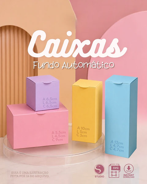 Arquivo de Corte Caixas Automáticas Retangular e Quadrada