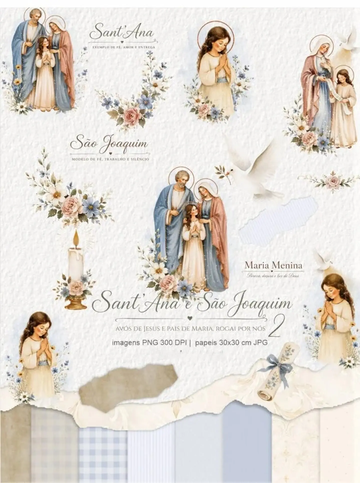 Arquivo Kit Digital Kit Ilustrações Santana e São Joaquim  1