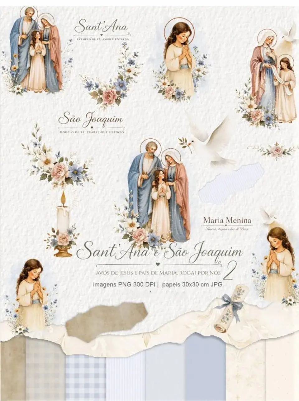 Arquivo Kit Digital Kit Ilustrações Santana e São Joaquim  1