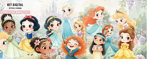 Arquivo Kit Digital Princesas Baby Cute